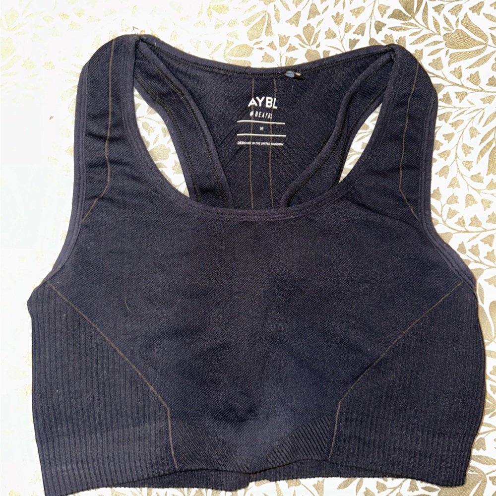 AYBL Charcoal Ribbed Sports Bra